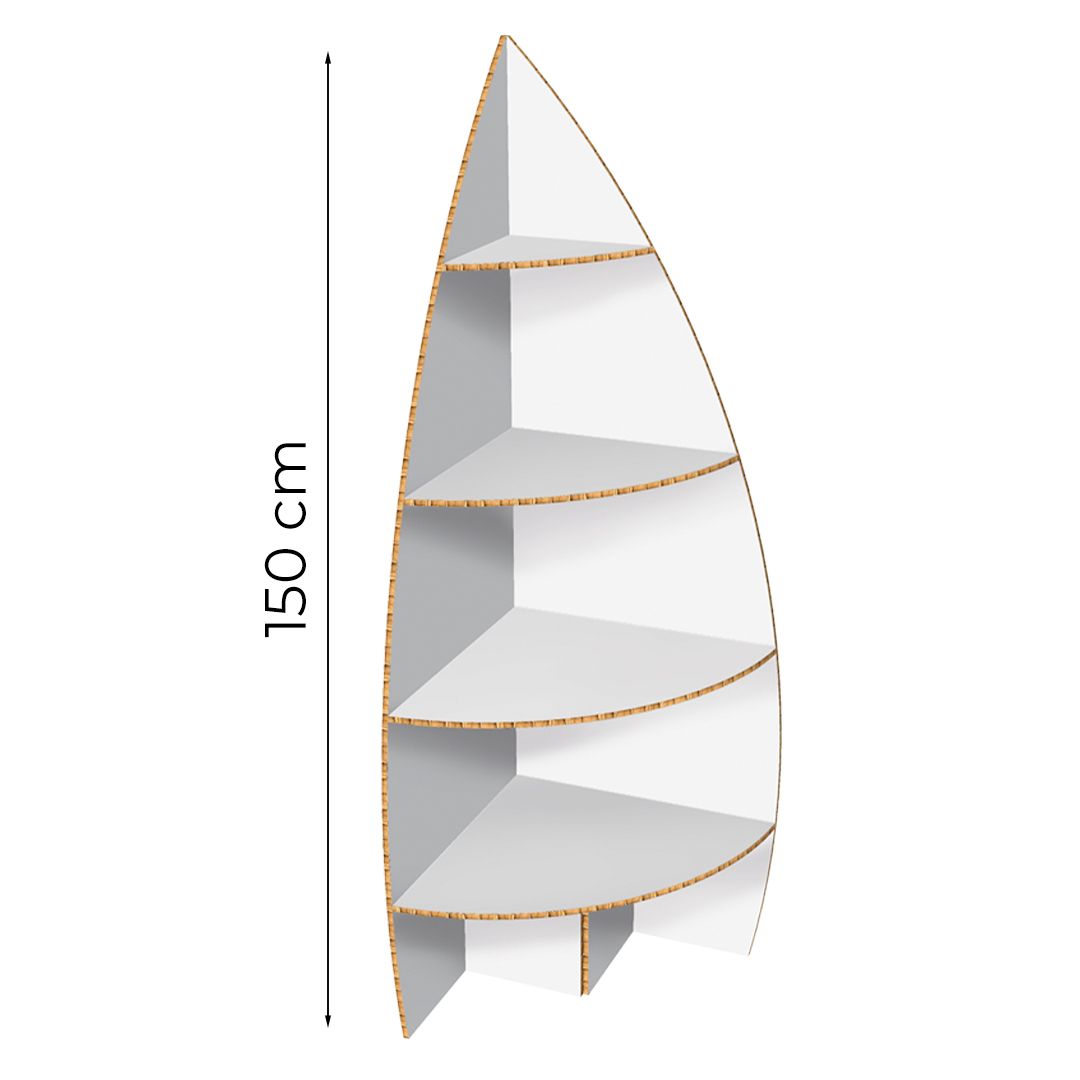 Espositore da terra angolare con 4 ripiani Sailer