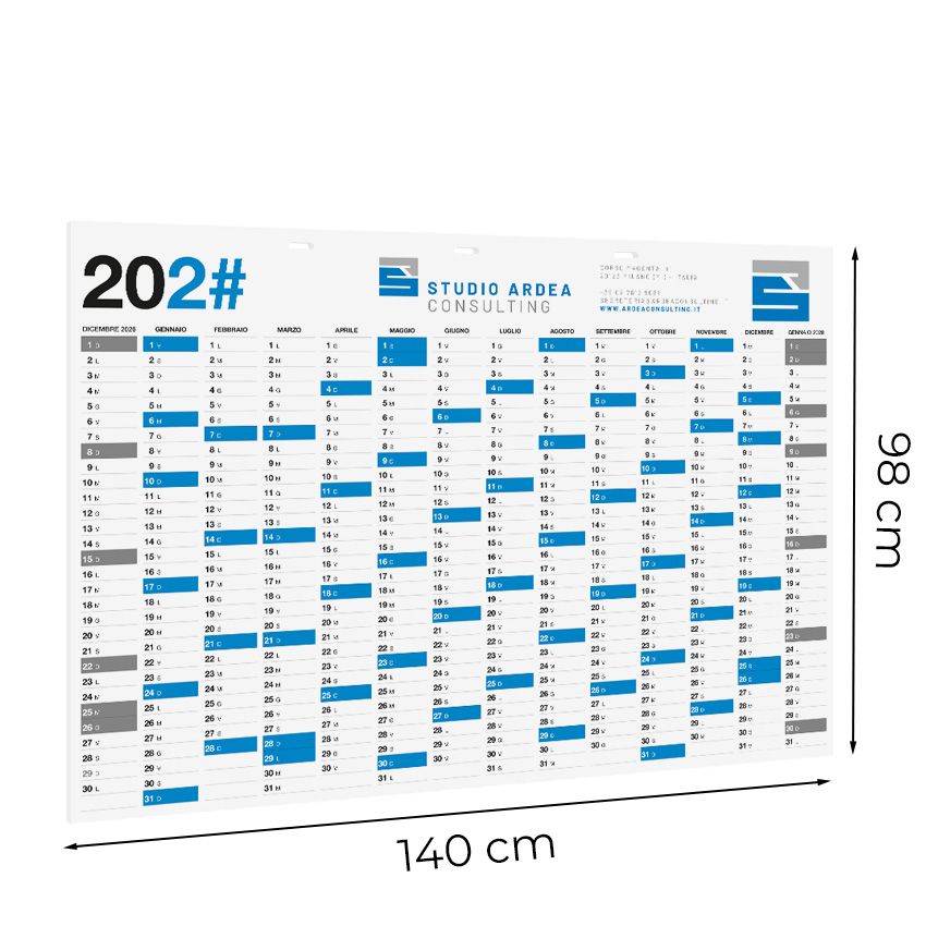 Calendario rigido in forex da parete 140x98