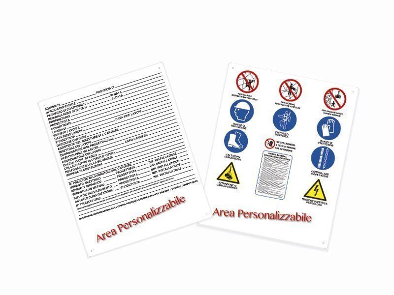 Cartelli cantiere personalizzabili