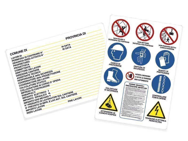 Cartelli cantiere standard