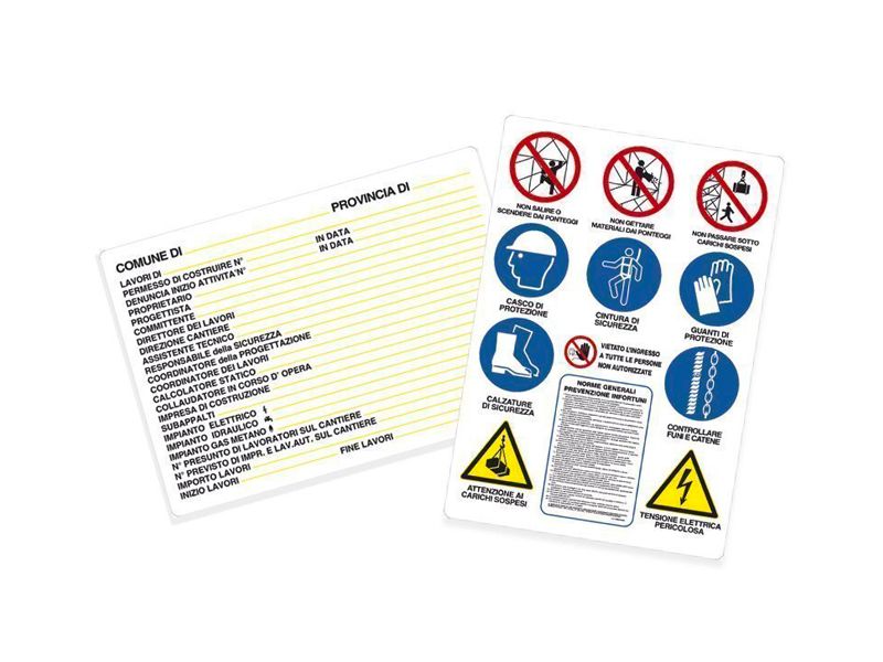 Cartelli per cantieri