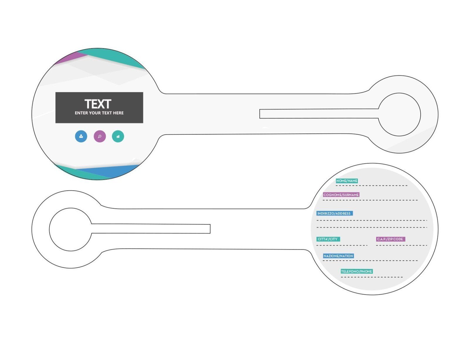 Etichette bagaglio personalizzate Modello circolare